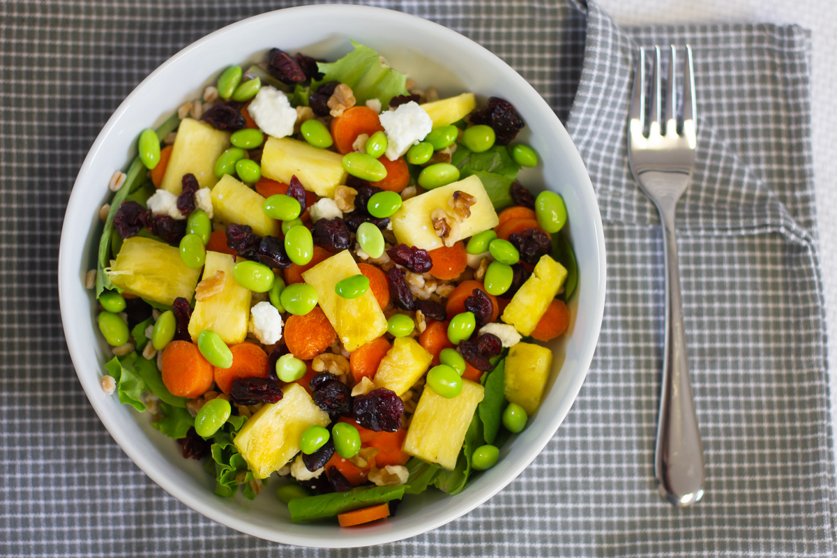 Pineapple Balsamic Salad With Farro