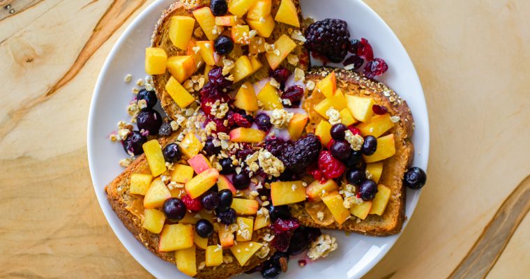 Plant-Based Peach and Berry Toast