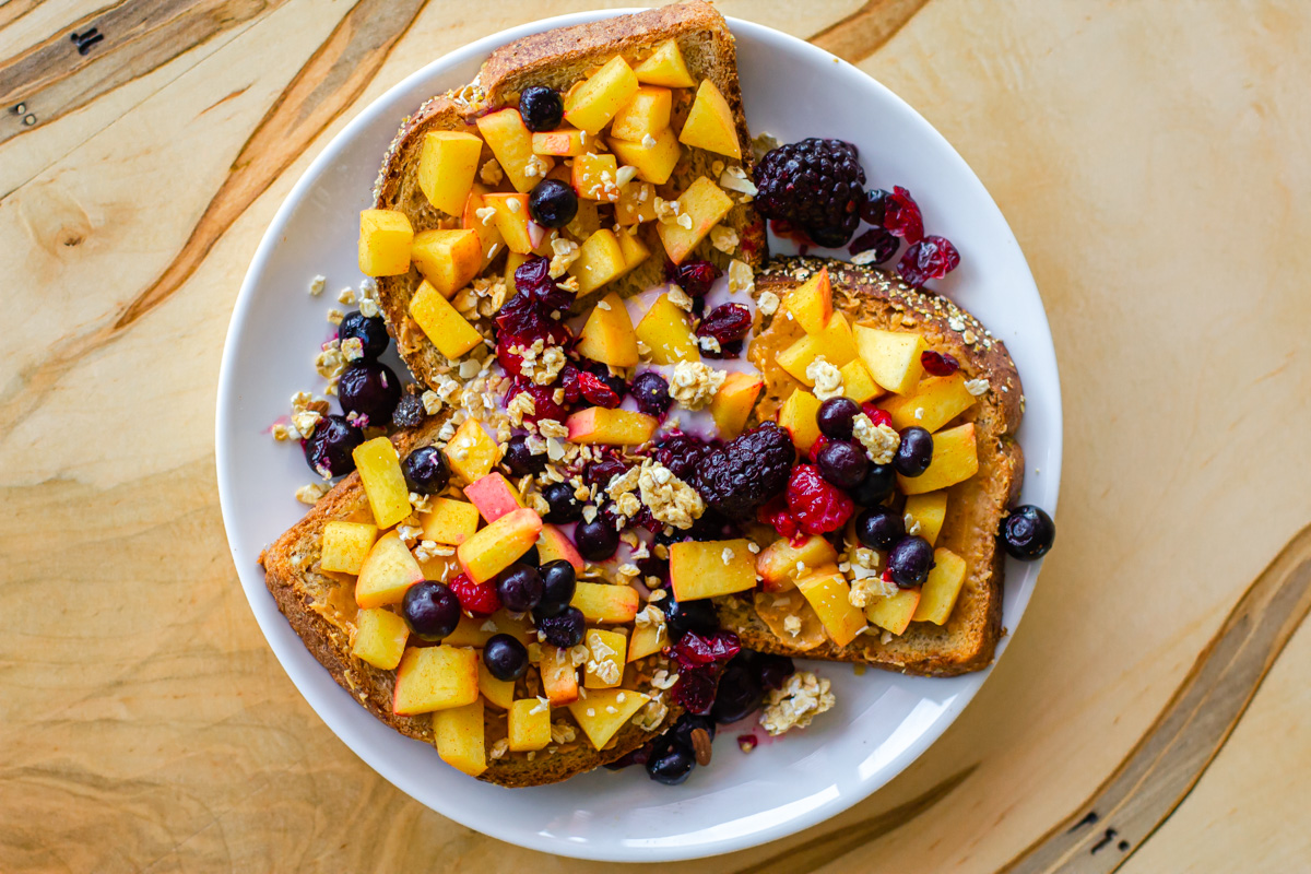 Plant-Based Peach and Berry Toast