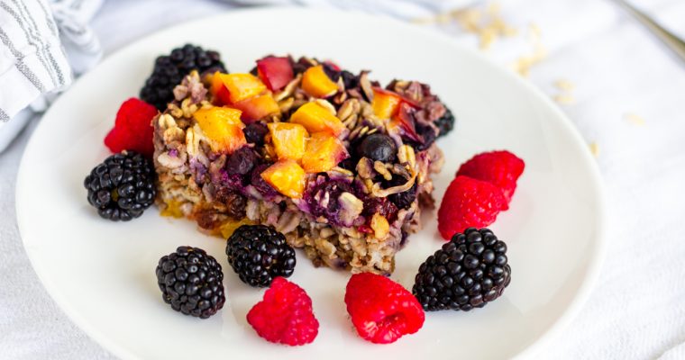 Peach and Berry Baked Oatmeal